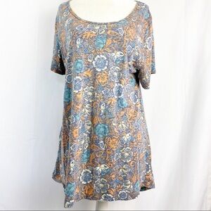 LuLaRoe Women’s T-Shirt XL Blue Orange Floral